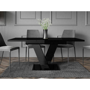 Xandriel - table à manger extensible - noir - 4 à 6 personnes - Noir