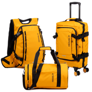 Juego de 3 maletas flexibles de tejido repelente al agua, reflectantes y de alta durabilidad.