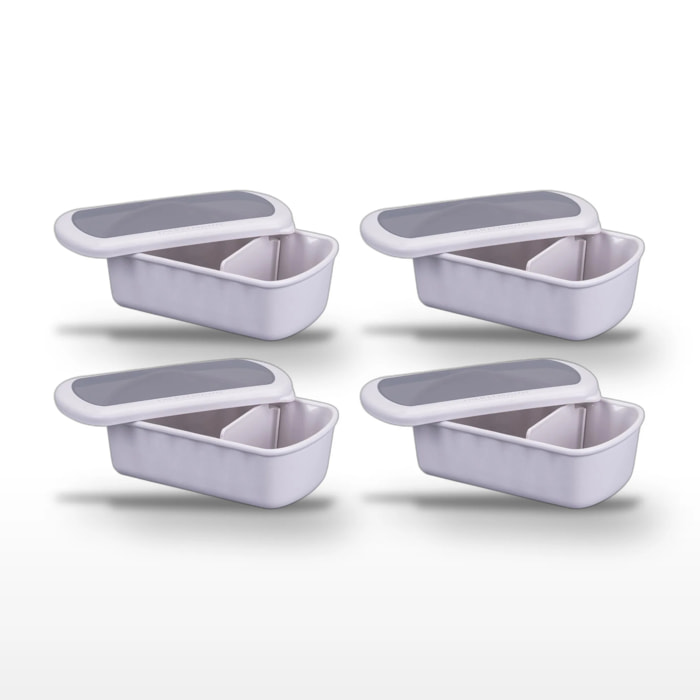 Lot de 4 Lunchboxes Beige à compartiment réglable Fackelmann Storage