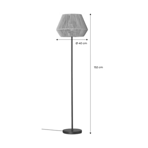 Lampadaire salon effet rotin Gabin naturel H 150cm