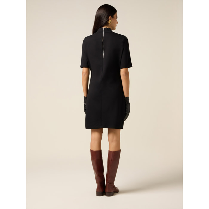 Oltre - Vestido tubo con detalle pañuelo - Negro