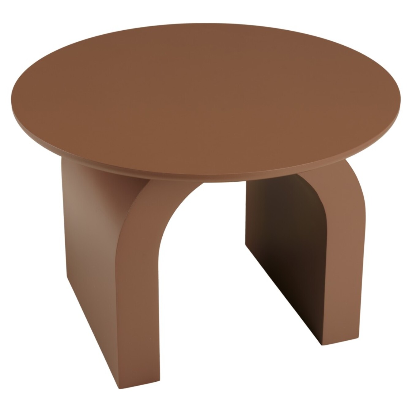 AGATHE - Table basse ronde en bois laqué terracotta D60cm