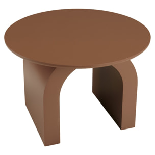 AGATHE - Table basse ronde en bois laqué terracotta D60cm