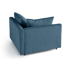 Edinburg - module d'assise d'angle gauche - en velours côtelé - Bleu