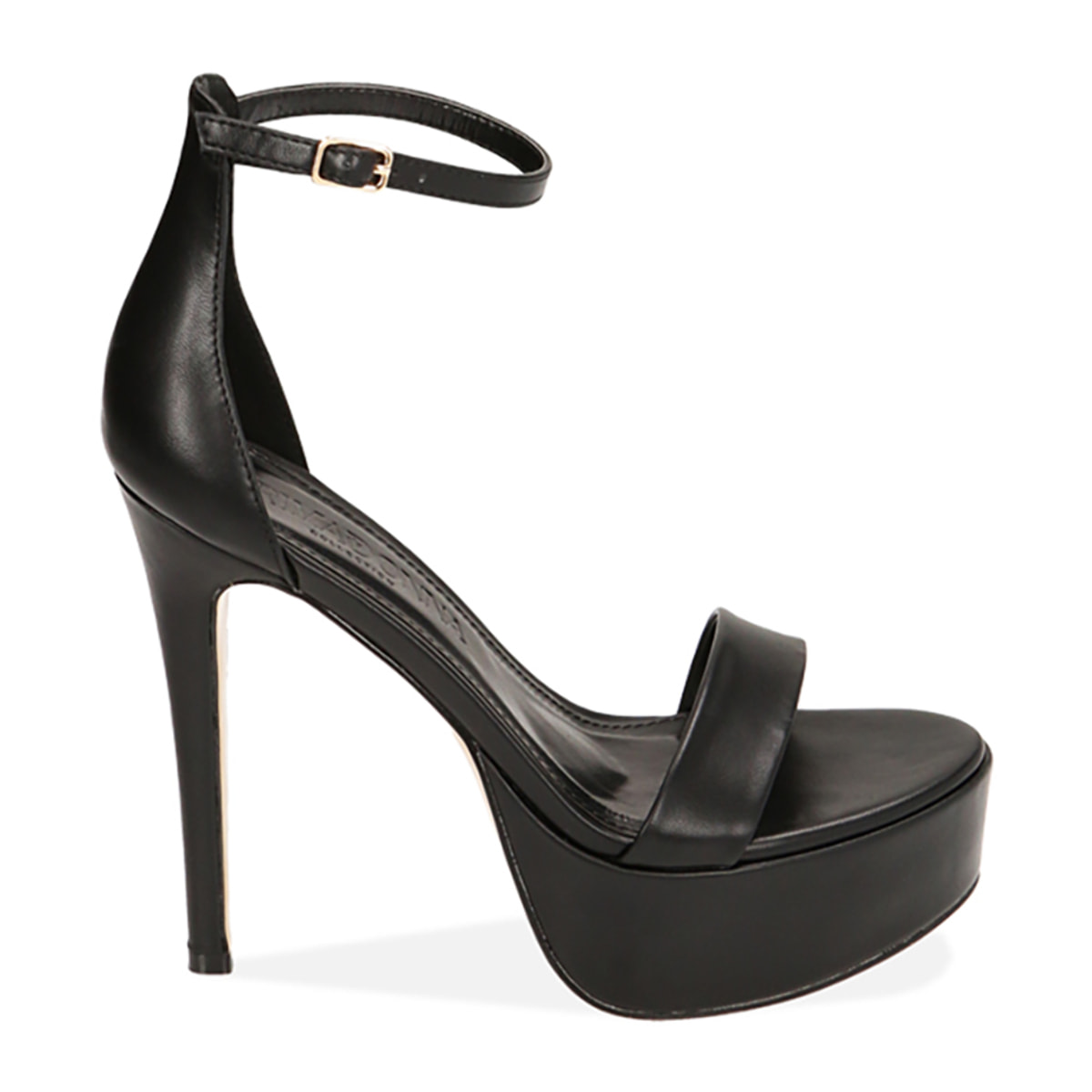 Sandali neri con plateau, tacco 13 cm