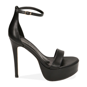 Sandali neri con plateau, tacco 13 cm