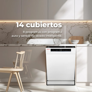 Lavavajillas EVVO D4X, 14 Cubiertos, 8 Programas, Inox, Ancho 600 mm