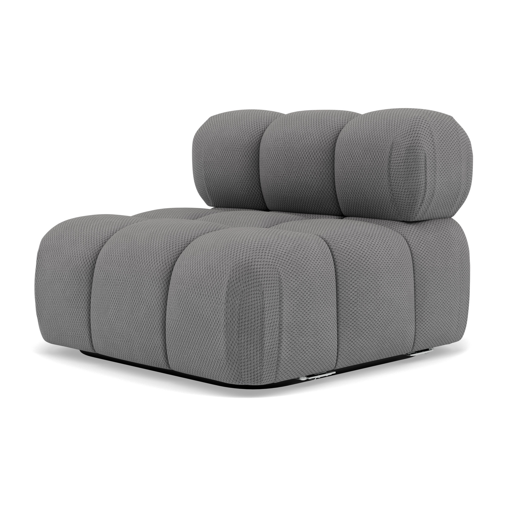Ruby - module d'assise sans accoudoirs en velours texturé - Gris