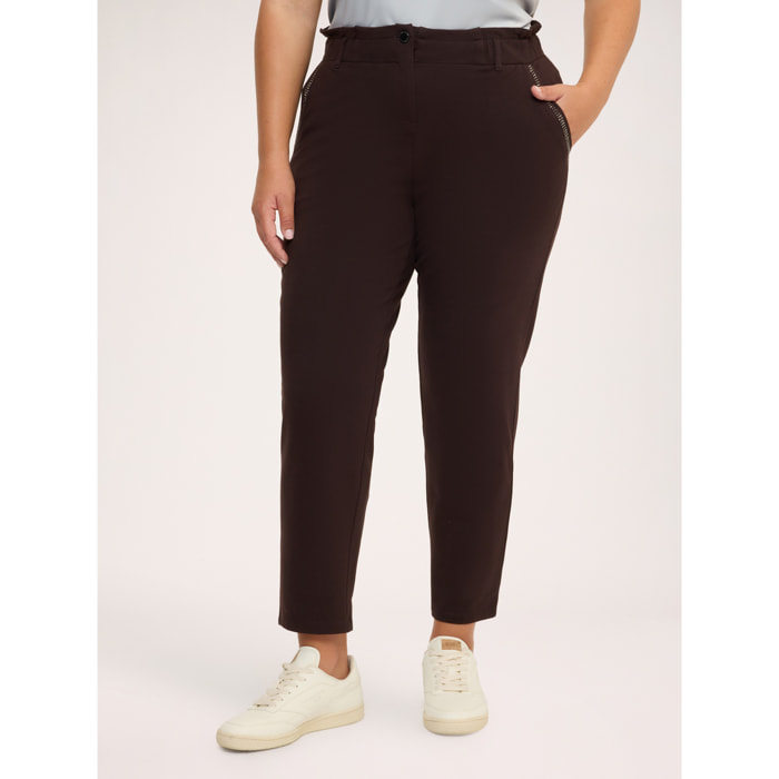 Fiorella Rubino - Pantaloni Balloon in felpa di cotone - Marrone
