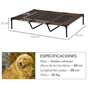 Cama para Mascotas de Metal Oxford 122x92x23cm Café y Negro