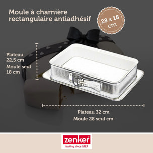 Moule à charnière rectangulaire 28 x 18 cm crème noir Zenker Smart Pastry