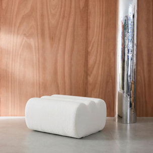 Pouf, repose-pieds compressé pour chauffeuse Nova bouclette texturée  NOVA