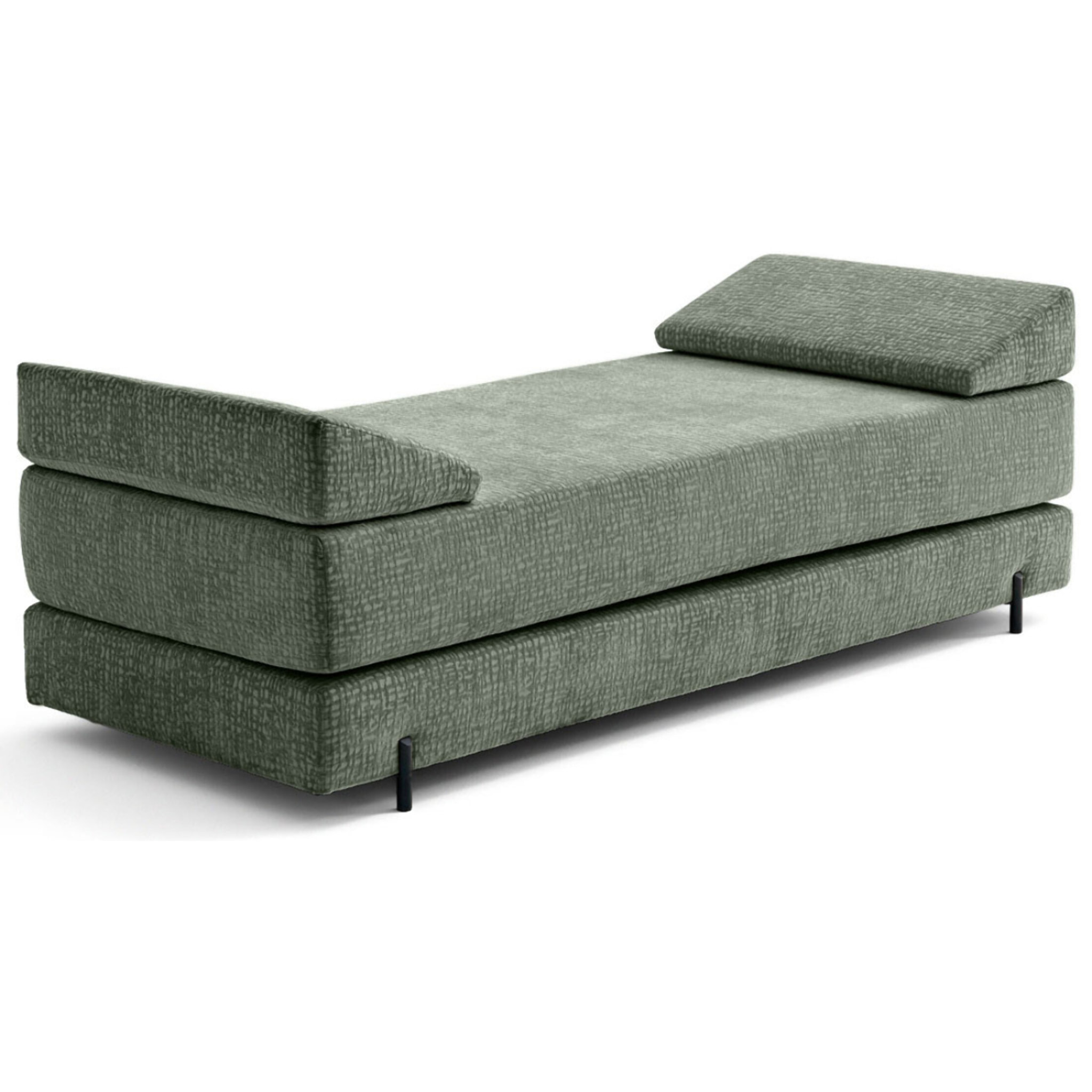 Brescia - banquette 3 places convertible en tissu velours relief - Vert