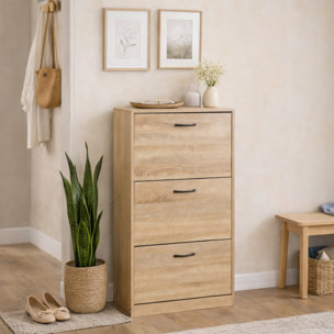 HALLI Meuble à chaussures 116x60cm chêne