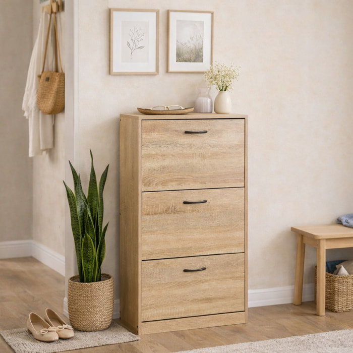 HALLI Meuble à chaussures 116x60cm chêne