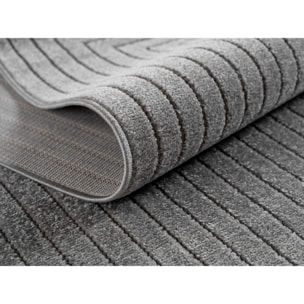 ALVORA - Tapis intérieur/extérieur gris à motif graphique