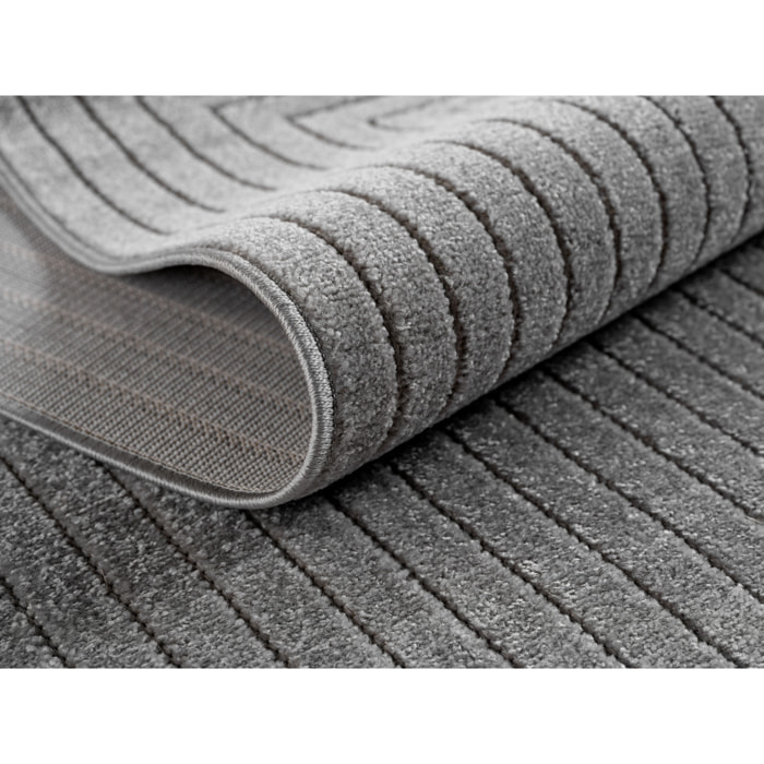 ALVORA - Tapis intérieur/extérieur gris à motif graphique
