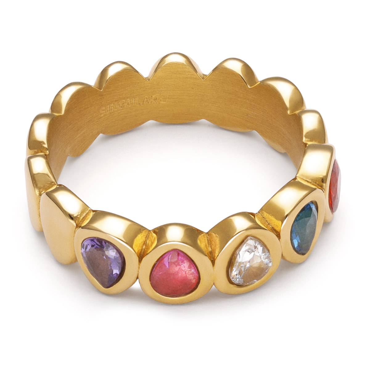 Anillo Sirena Colors Acero Baño Oro