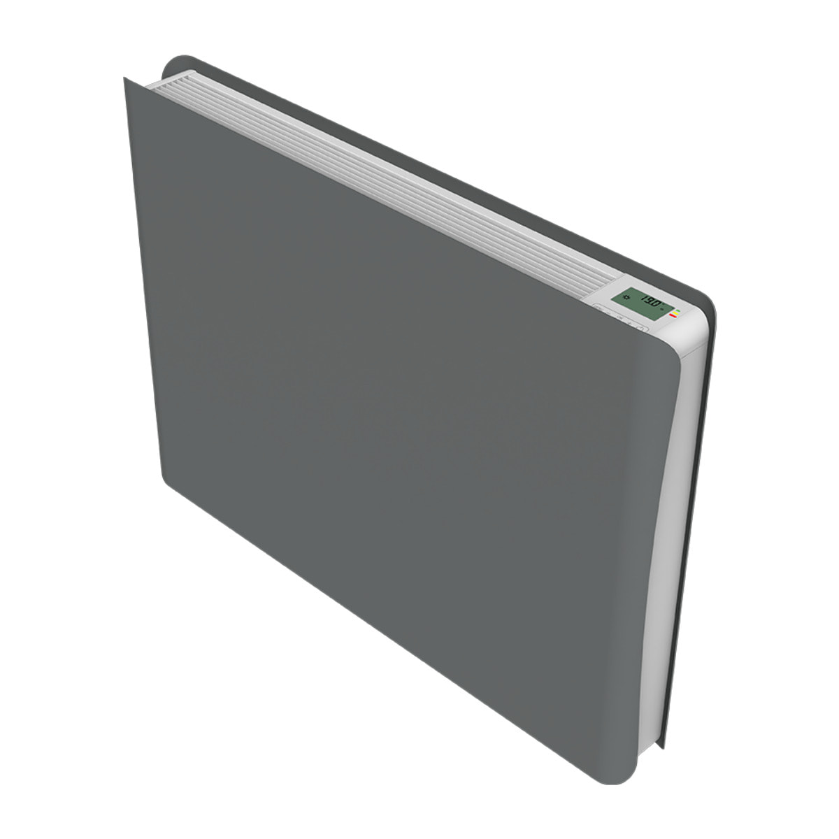 Radiateur inertie double coeur ceramique + film LCD 1500W gris & blanc
