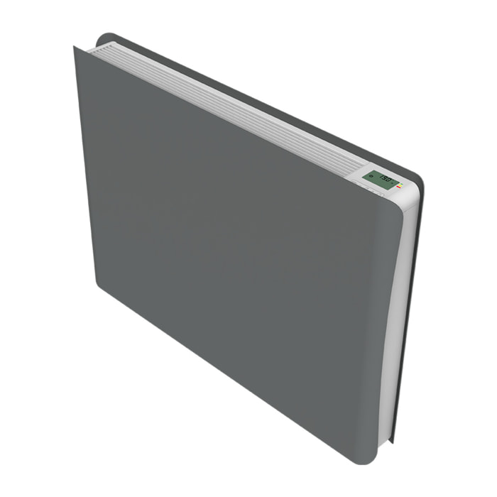 Radiateur inertie double coeur ceramique + film LCD 1500W gris & blanc
