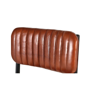 Set de 2 Sillas - Piel y Metal - 82x43x55cm