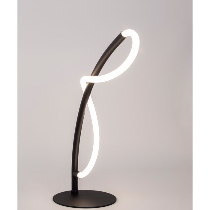 Forlight Sobremesa Tress LED 6.5W Blanco Neutro - 4000K Negro para Interior de Mesa en Oficina, Dormitorio, Salón