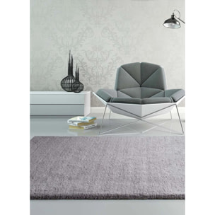 SHANGHAI Alfombra shaggy lisa gris claro, varias medidas disponibles.