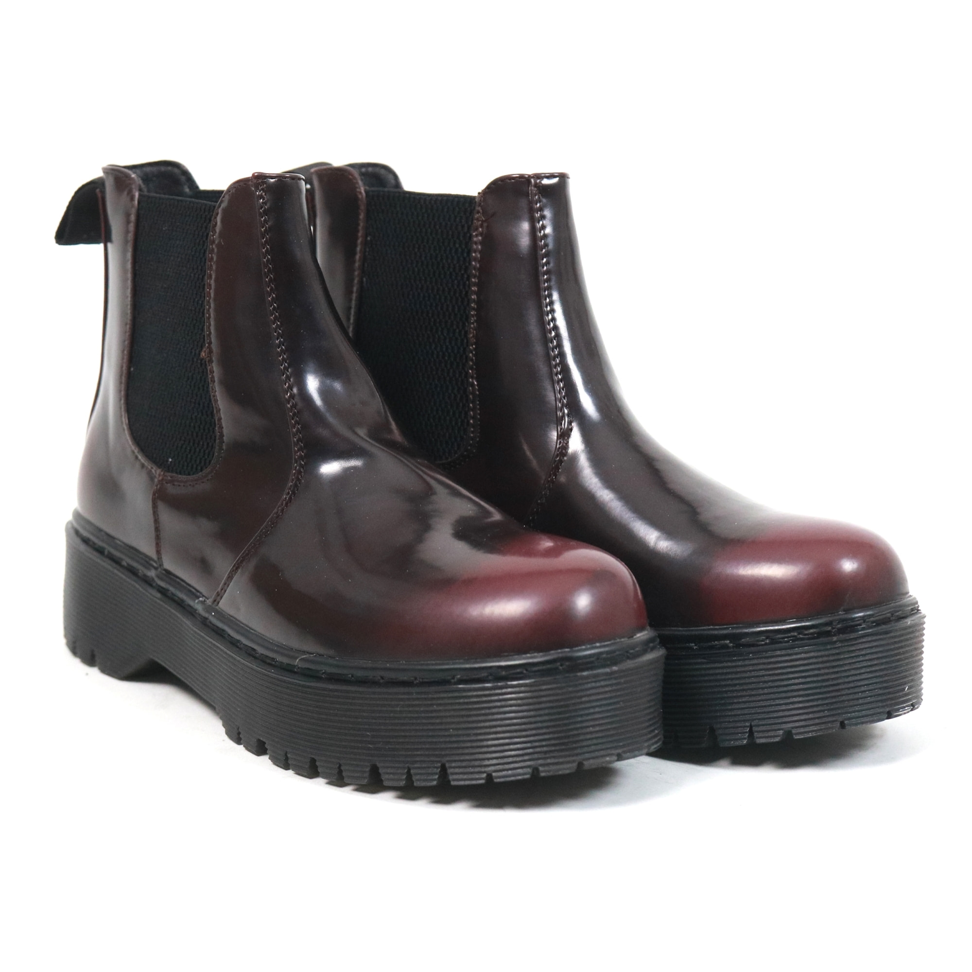 STIVALETTO ELASTICI FLATFORM CHOCOLA' BORDEAUX