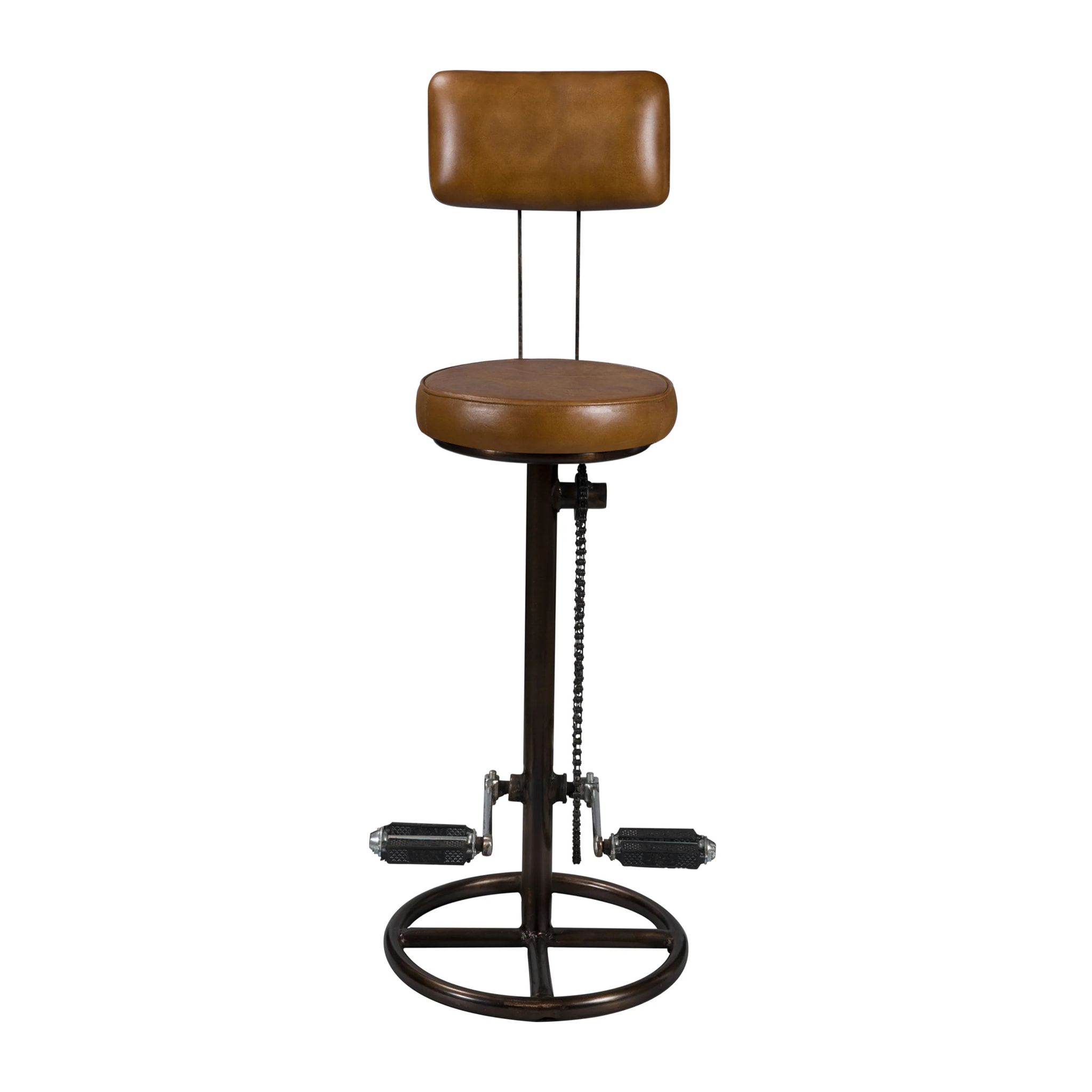 Chaise de bar 76 cm en cuir avec dossier - Phoenix