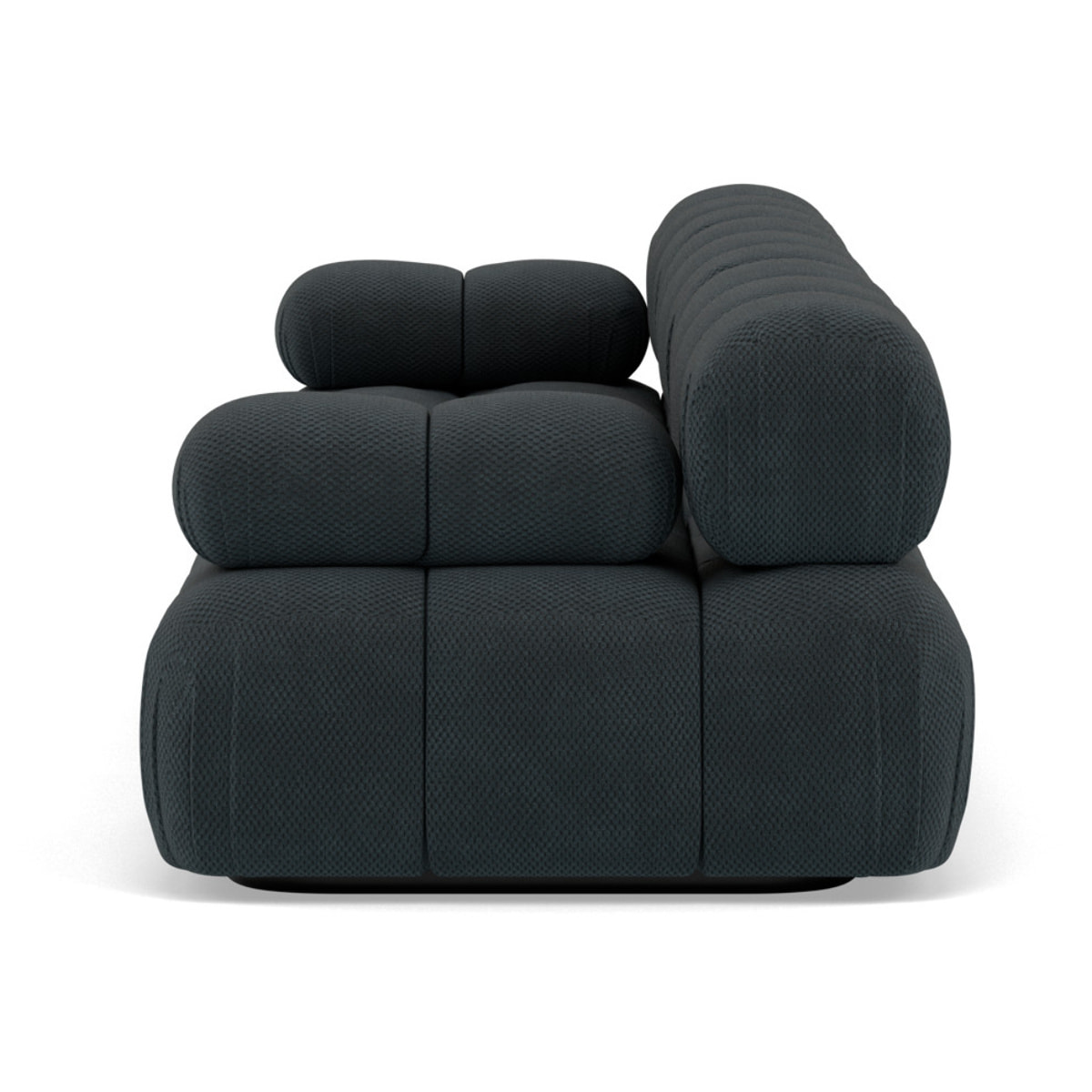 Ruby - canapé droit modulable 3 places en velours texturé - Noir