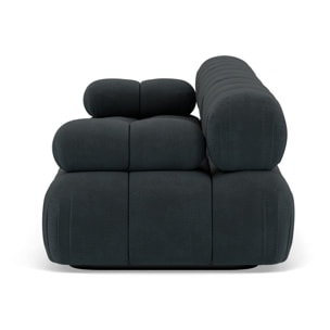 Ruby - canapé droit modulable 3 places en velours texturé - Noir