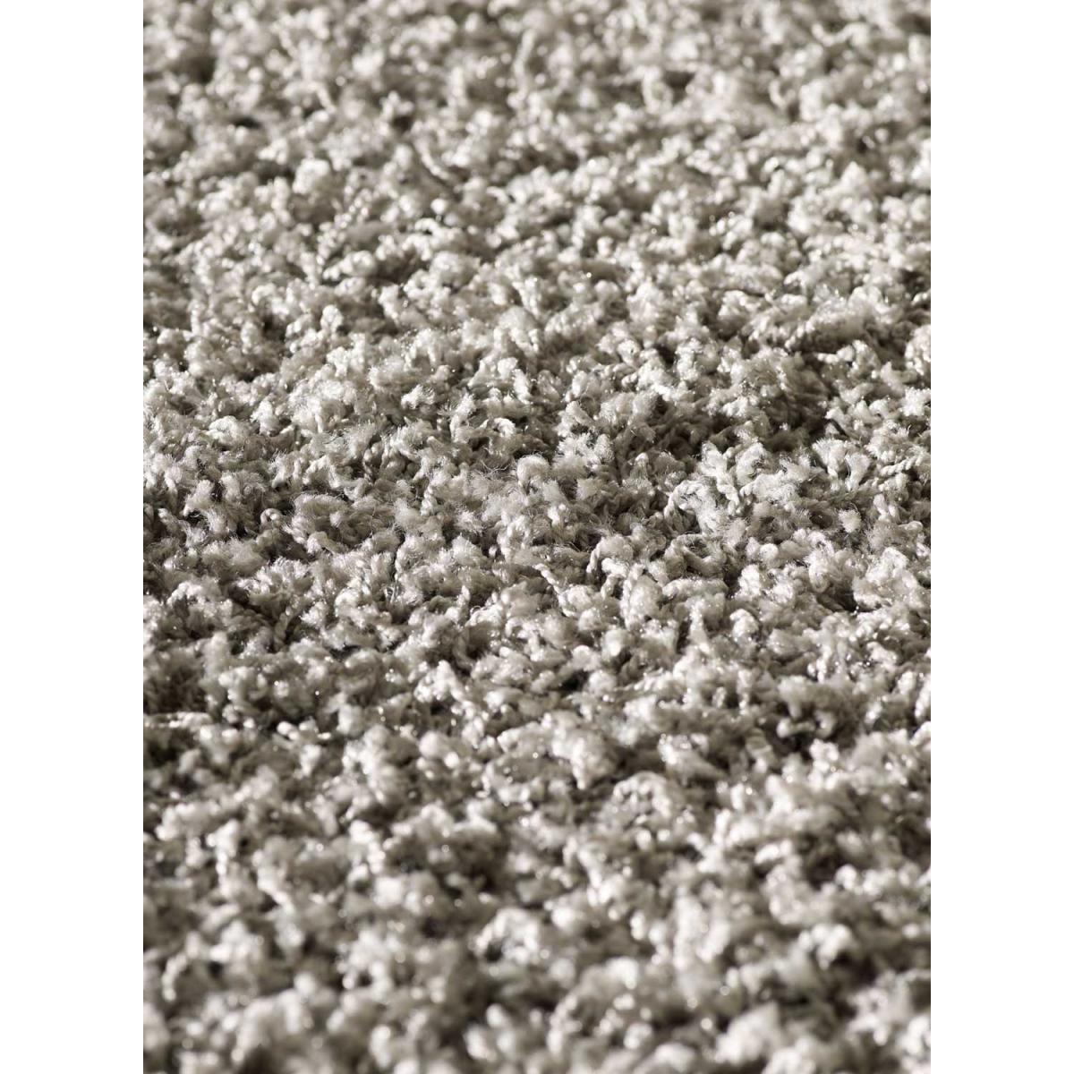 Tapis longs poils shaggy 160x230 rectangle tissé gris clair motif uni SIMPLE