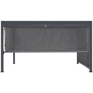 Pergola bioclimatique avec 2 stores en aluminium "Windsor" - 3 x 4 m - Gris