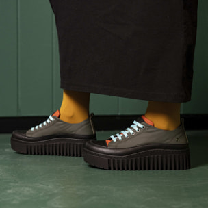 Zapatos 1518A RUBBER NYLON KAKI-ORANGE/BRIGHTON color Kaki-orange