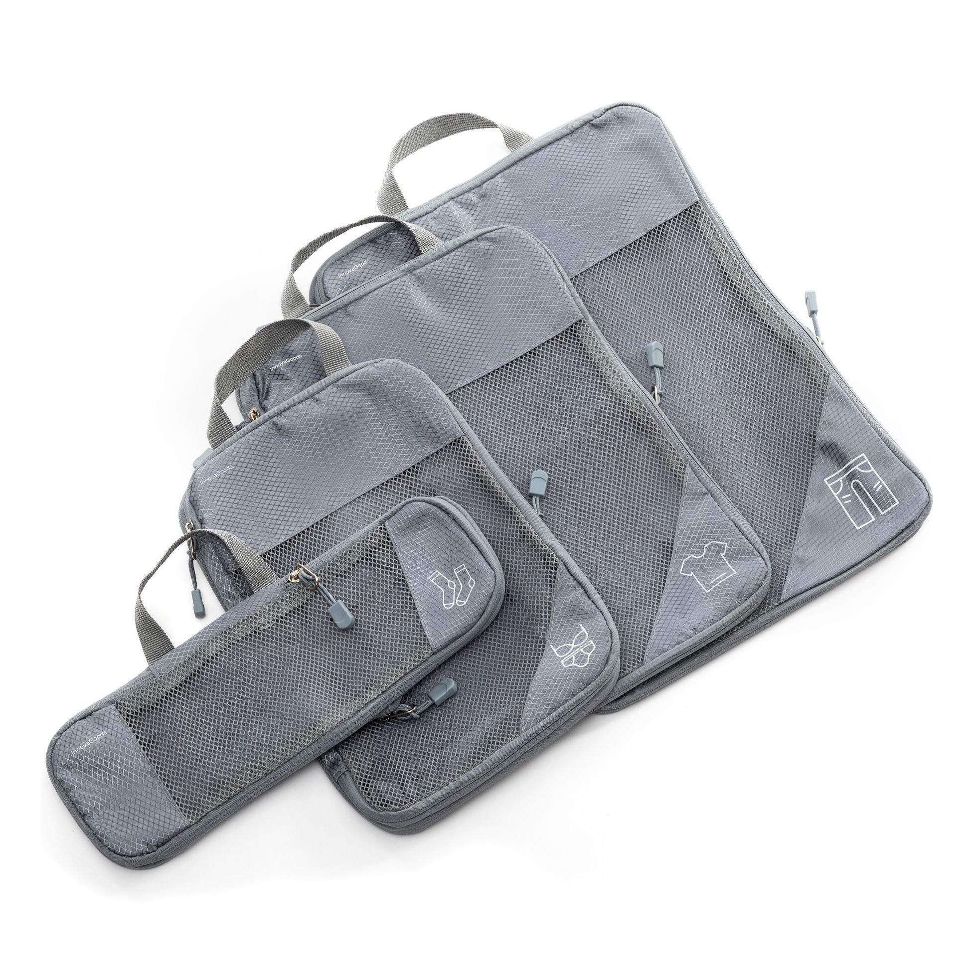 Borse Organizzatrici per valigie Compakube - 4 pezzi - grigio