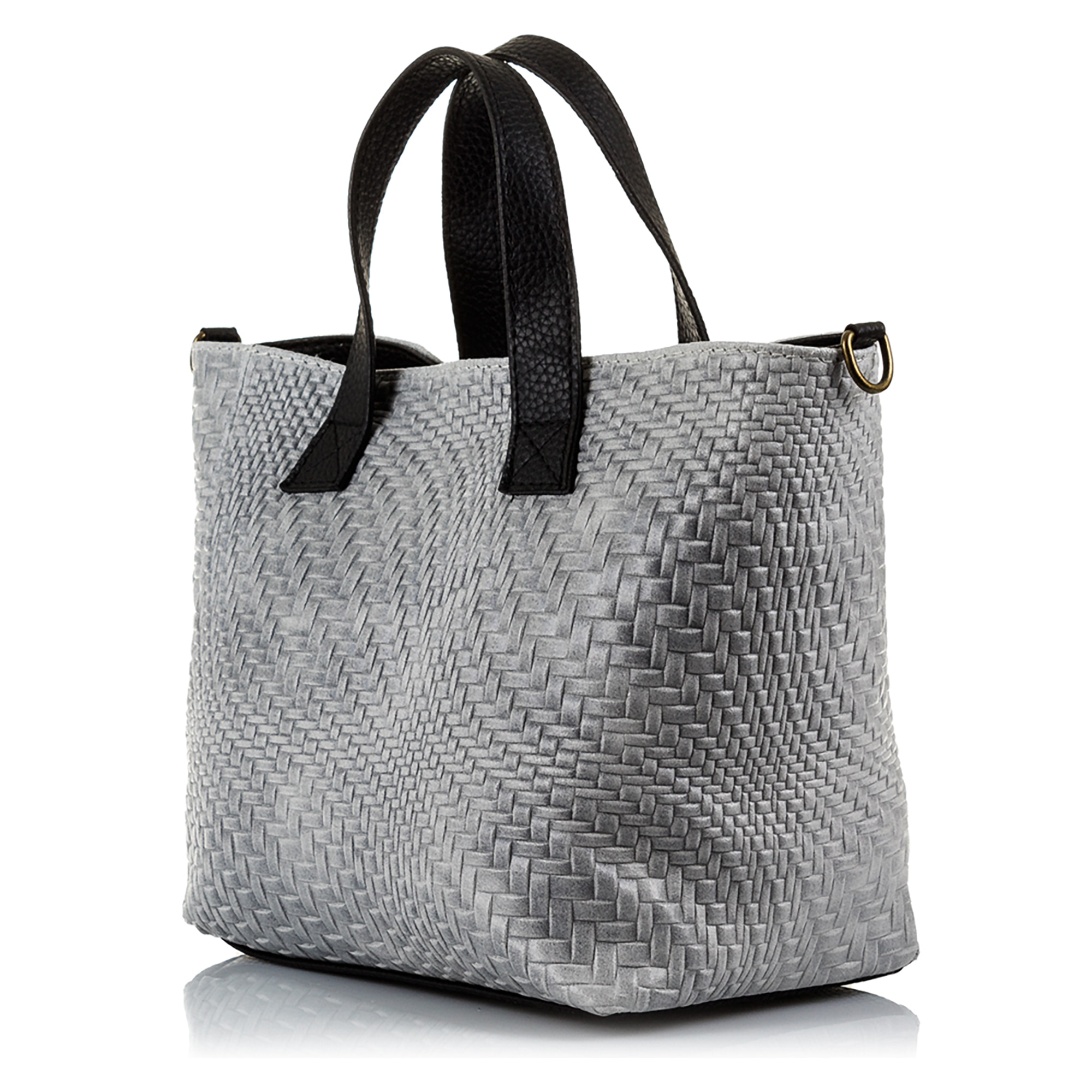 Cassandra Borsa tote Donna.Pelle autentica Camoscio Inciso Intrecciato