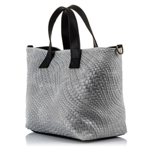 Cassandra Borsa tote Donna.Pelle autentica Camoscio Inciso Intrecciato