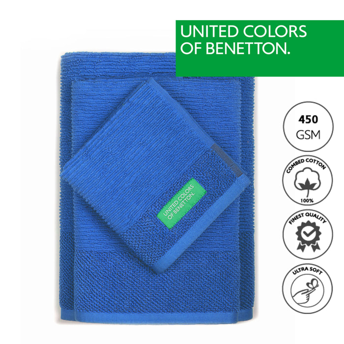 PACK DE 2 SET DE 3 TOALLAS DE BAÑO EN COLOR AZUL Y  VERDE - BENETTON