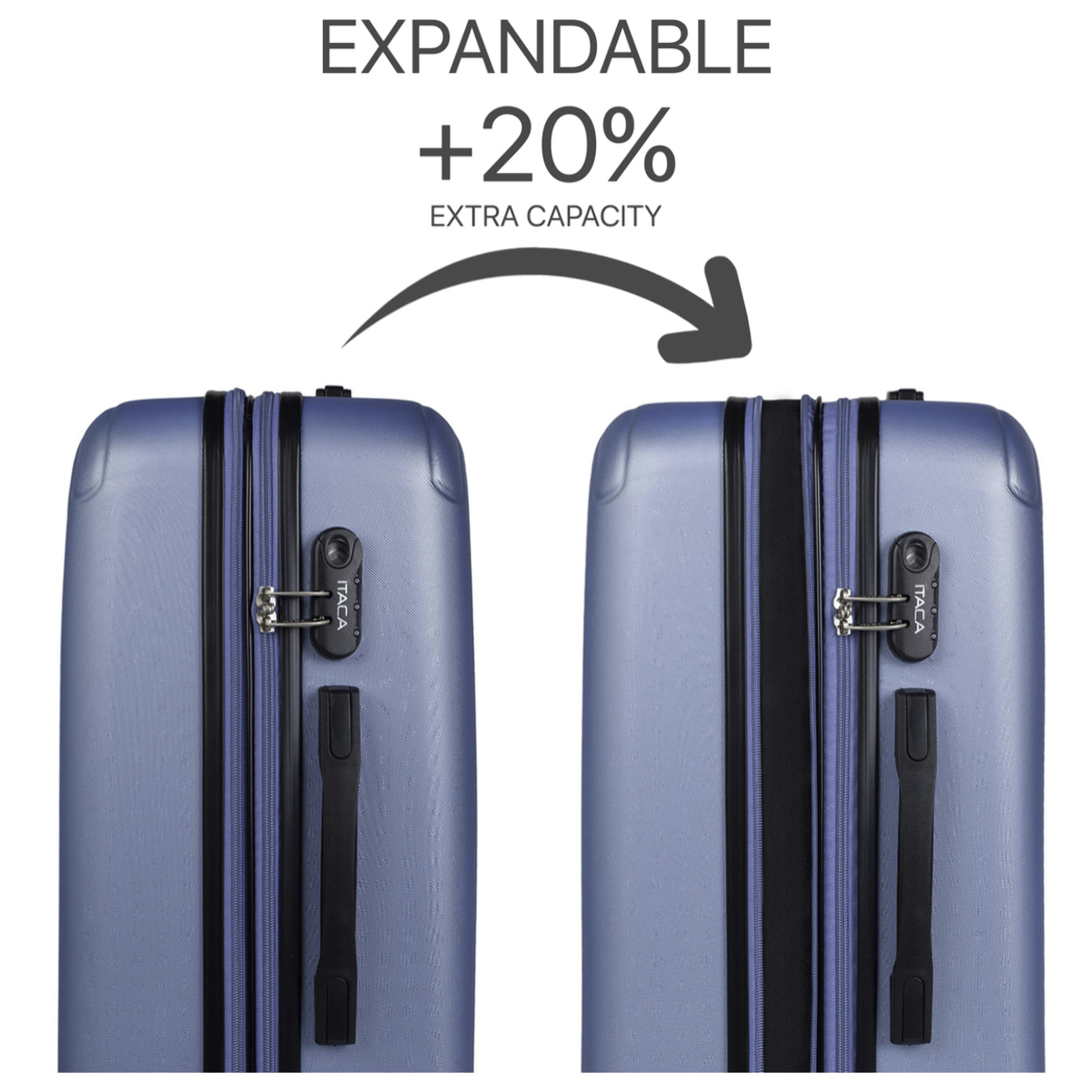 Juego De Maletas Rígidas Abs Itaca Sevron Azul Zafiro