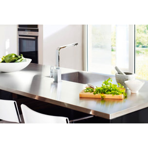 Mitigeur monocommande évier bec haut Eurocube, bec haut, chromé