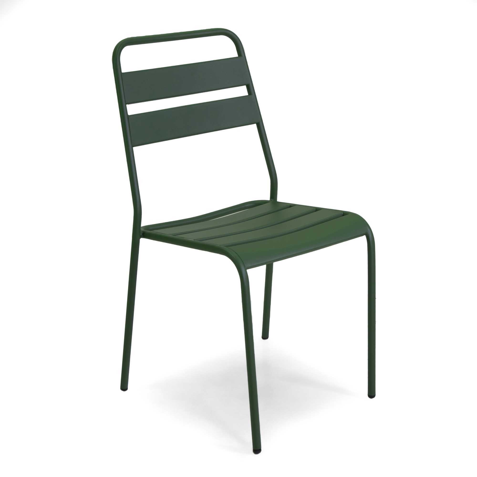 Sedia Rovigo Vacchetti in metallo verde cm50x54h42/87