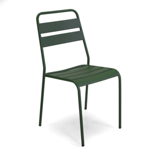 Sedia Rovigo Vacchetti in metallo verde cm50x54h42/87