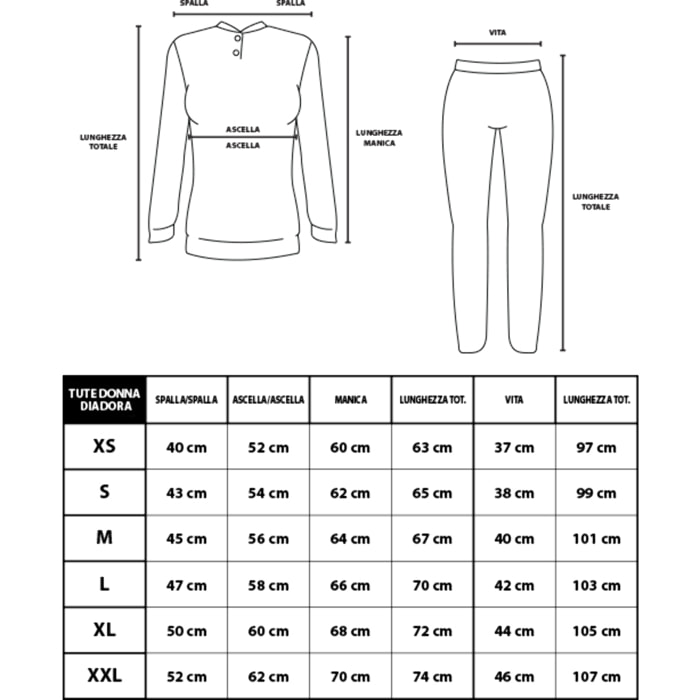 Tuta Donna DIADORA Cotone Felpato Full Zip Art.102182268