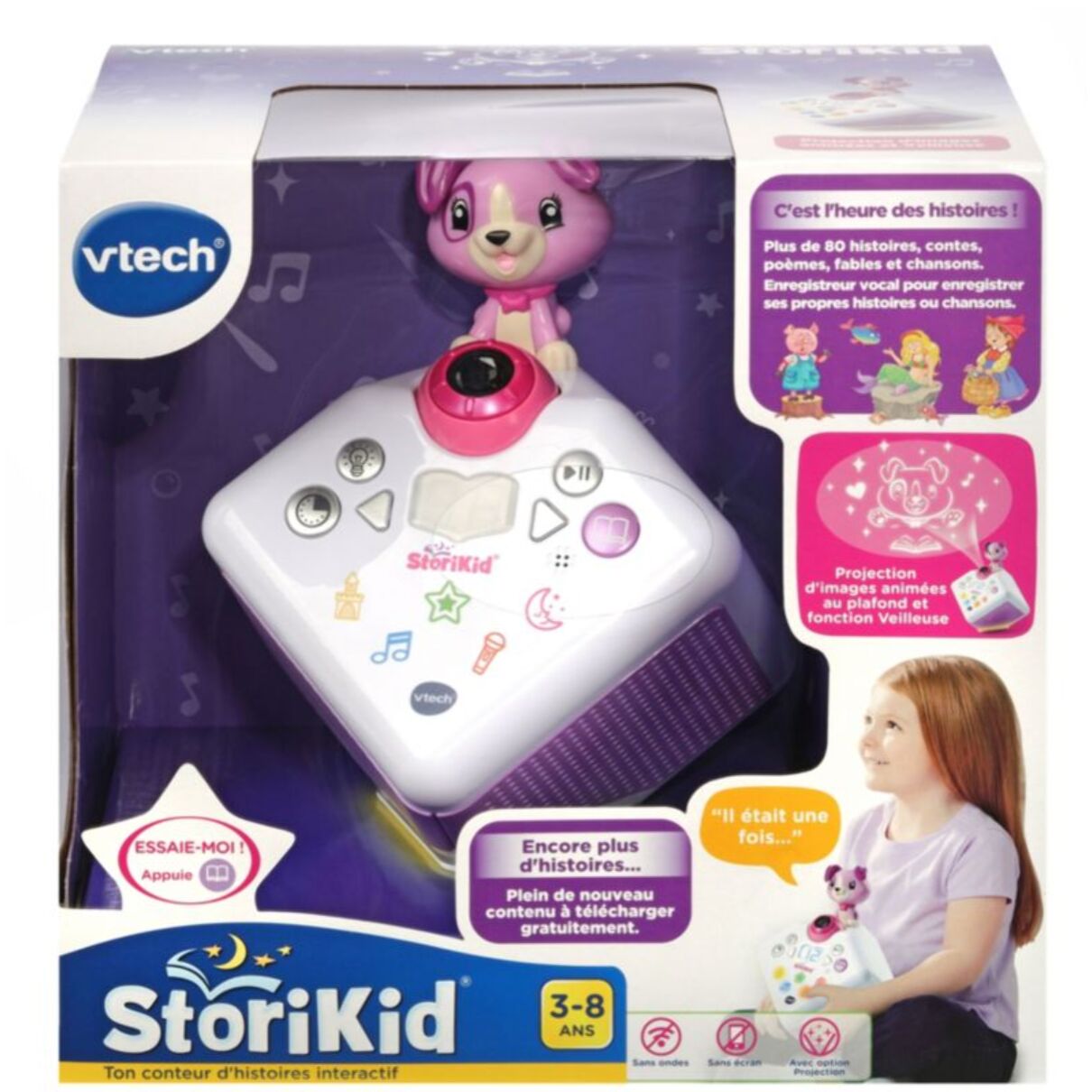 Boîte à histoires VTECH StoriKid - Mon conteur d'histoires rose