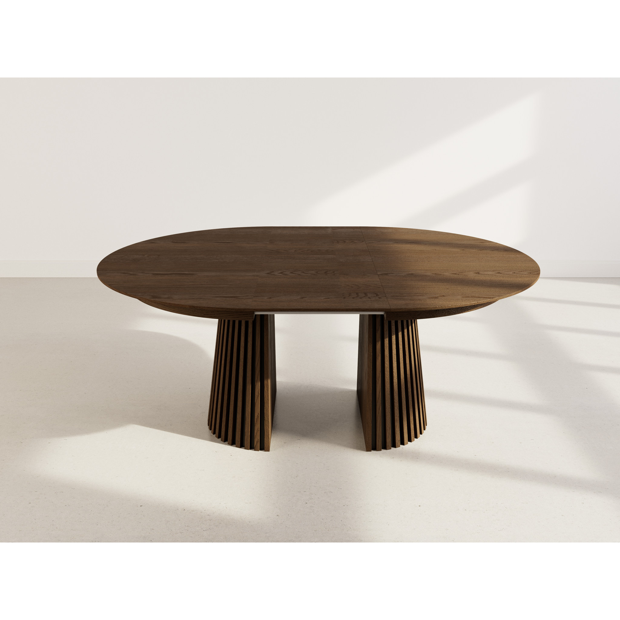 Freya - table à manger ronde extensible - 6 à 10 personnes - Marron