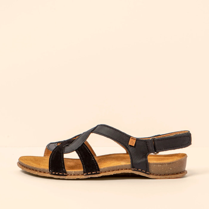 Sandalias N5819 WAX NAPPA-SILK BLACK /PANGLAO color Black