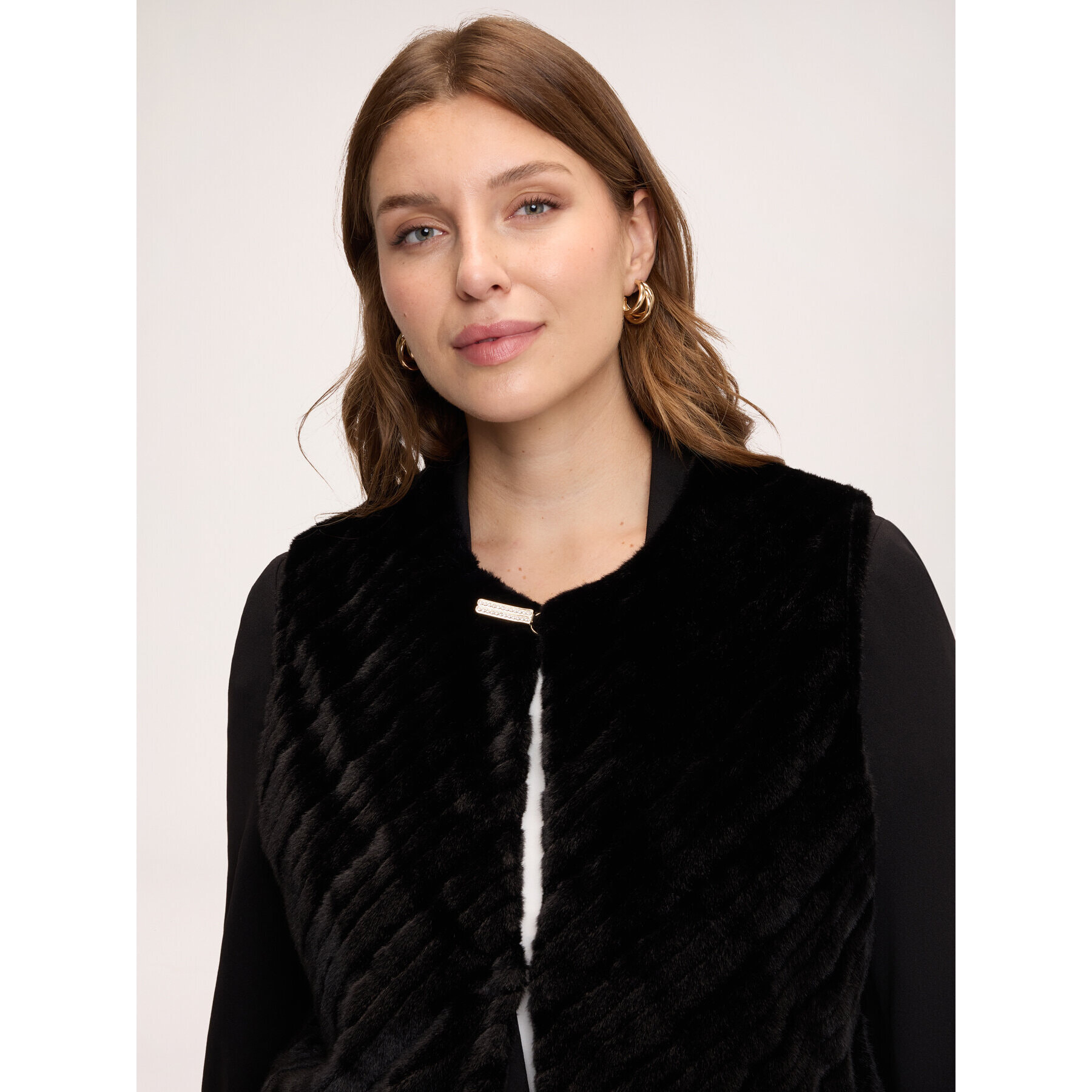 Fiorella Rubino - Gilet lungo in peluches - Nero