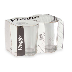 Set 4 vasos vidrio carajillo 140ml colección vivalto