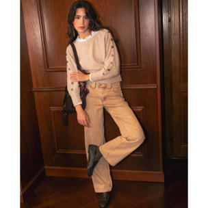 Vaqueros de tiro medio con corte recto de mujer