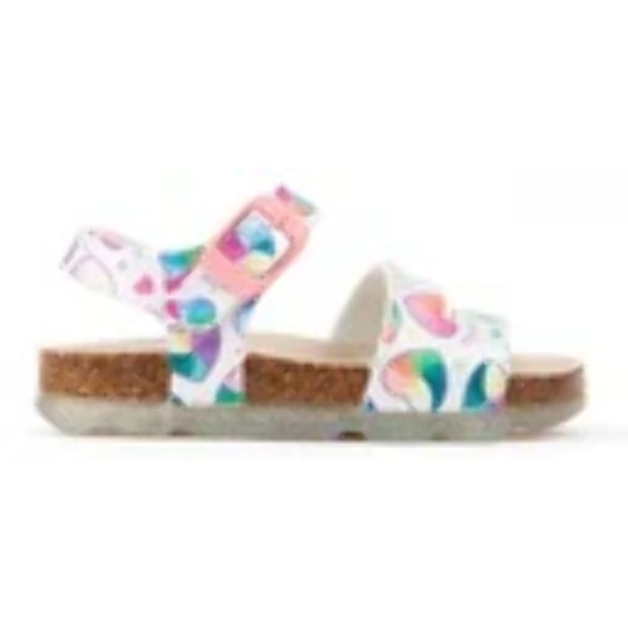 Sandalias infantiles con estampado de corazones en tonos vivos
